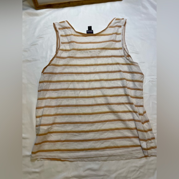 Patagonia size large white/orange striped tank top - Picture 3 of 5